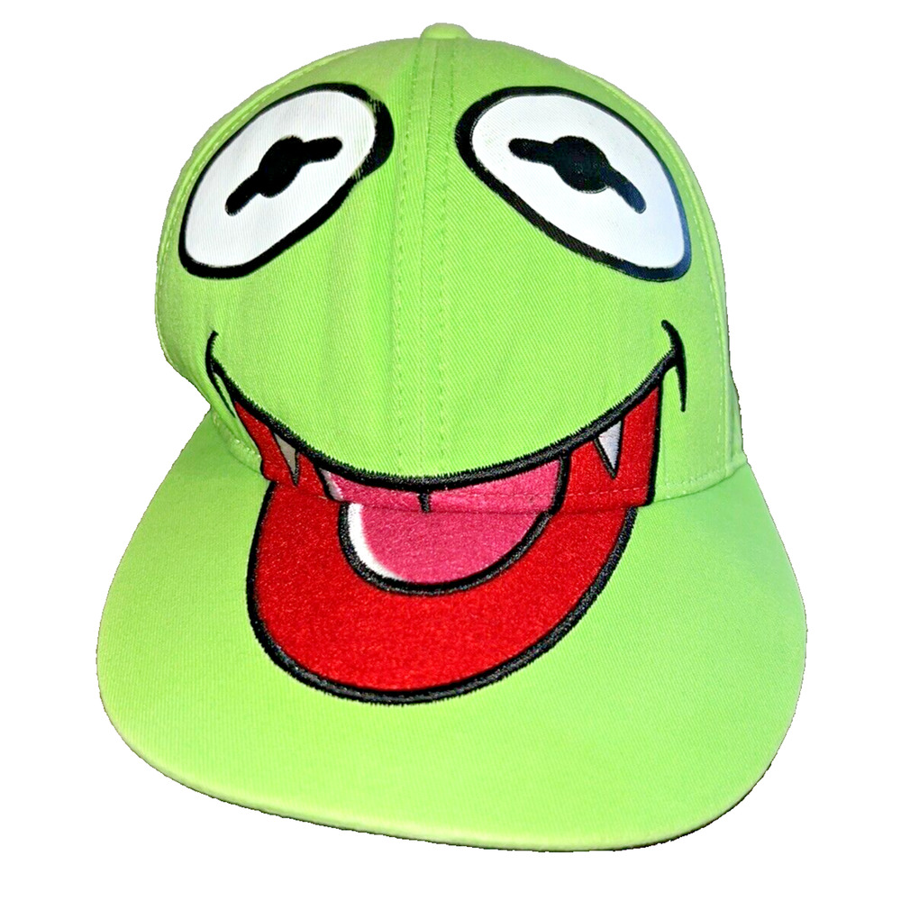 The Muppets Kermit Frog Fangs Halloween Vampire Green Baseball Cap Snapback Hat